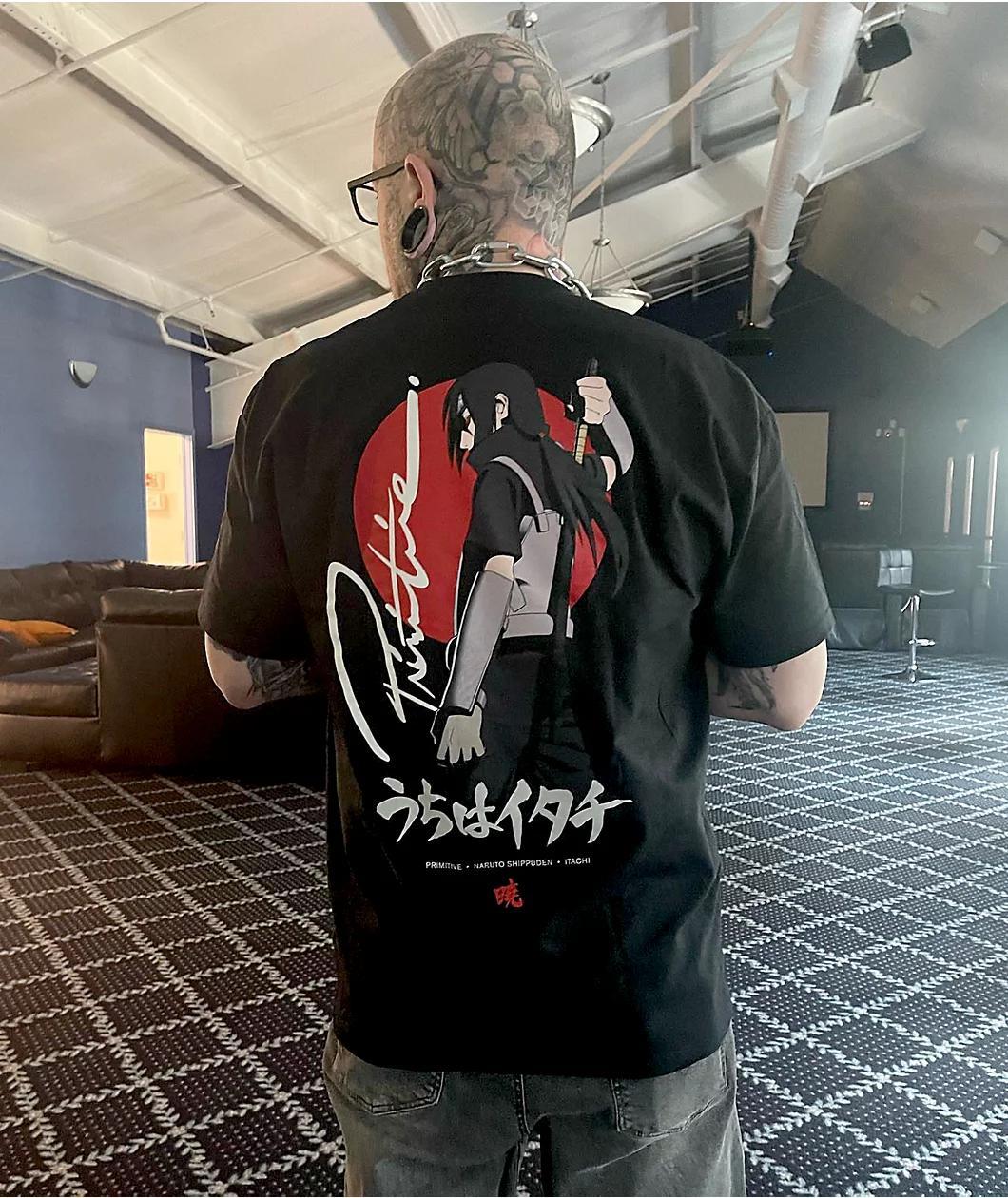 Primitive x Naruto Shippuden Itachi Warning Black T-Shirt Product Image