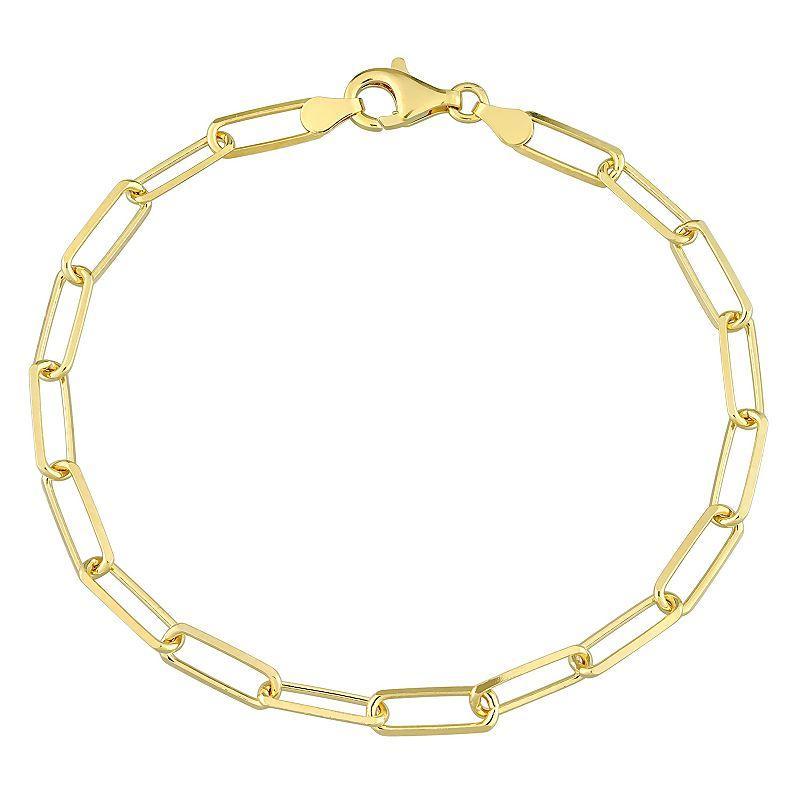 Stella Grace Sterling Silver Fancy Cut Paper Clip Link Chain Bracelet, Men's, Size: 9", Gold Tone Product Image