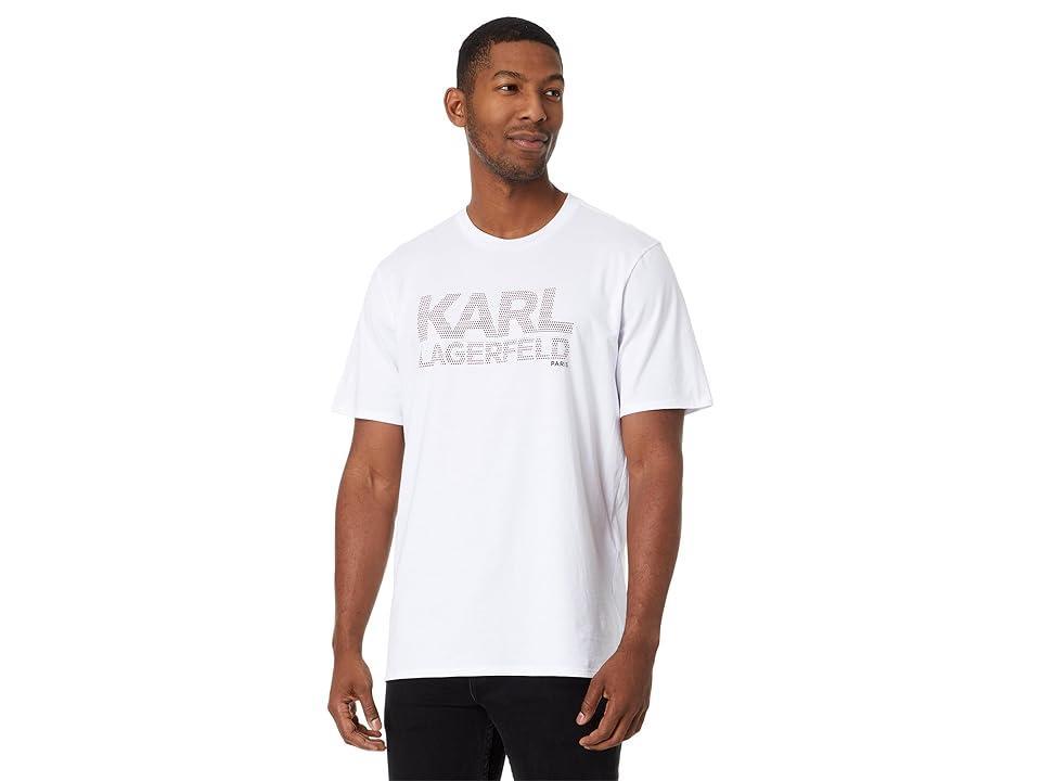 Karl Lagerfeld Paris Mens Signature Logo Long Sleeve Knit Johnny Collar Polo Shirt Product Image