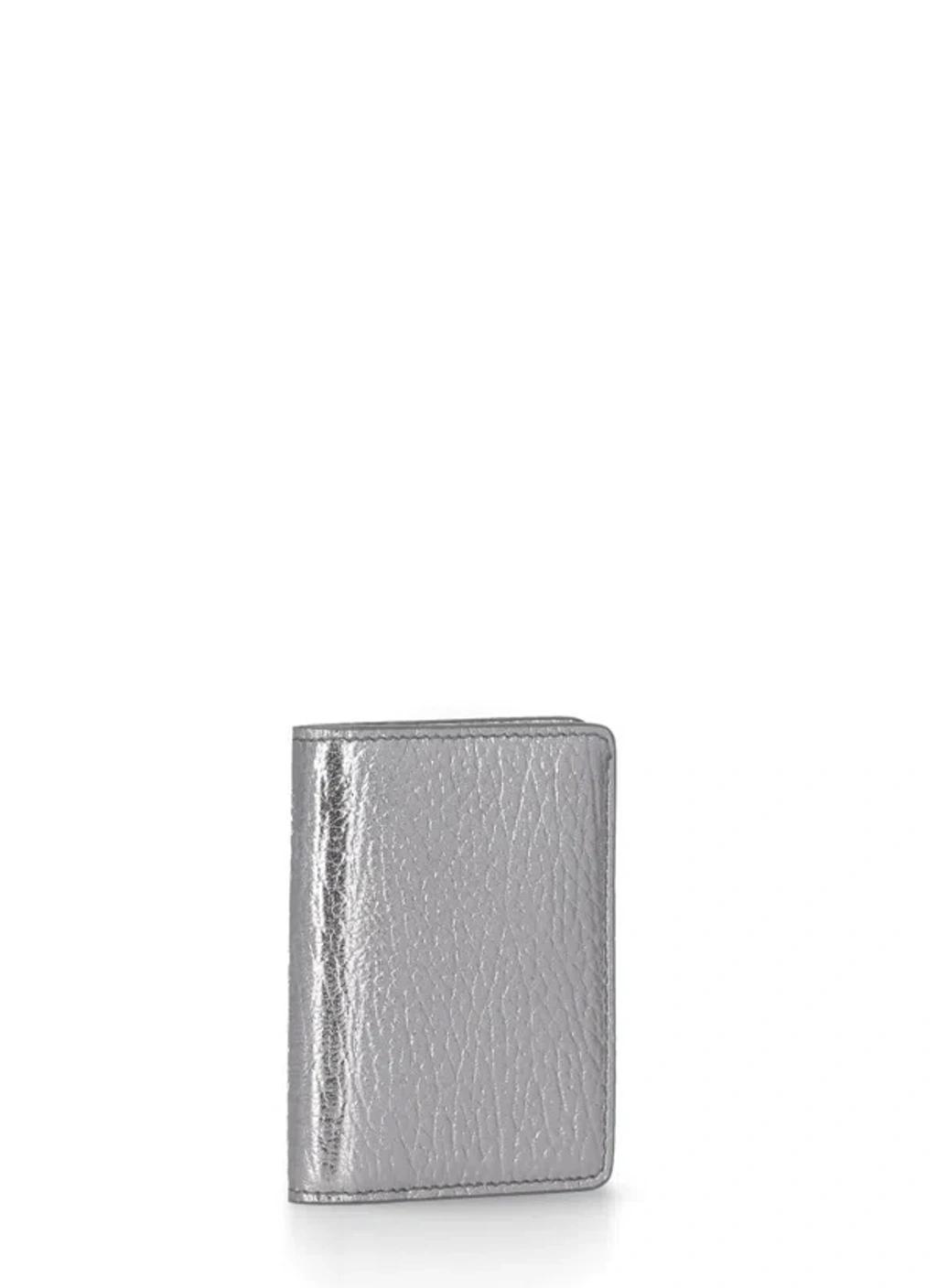 MAISON MARGIELA Leather Card Holder In Silver Product Image