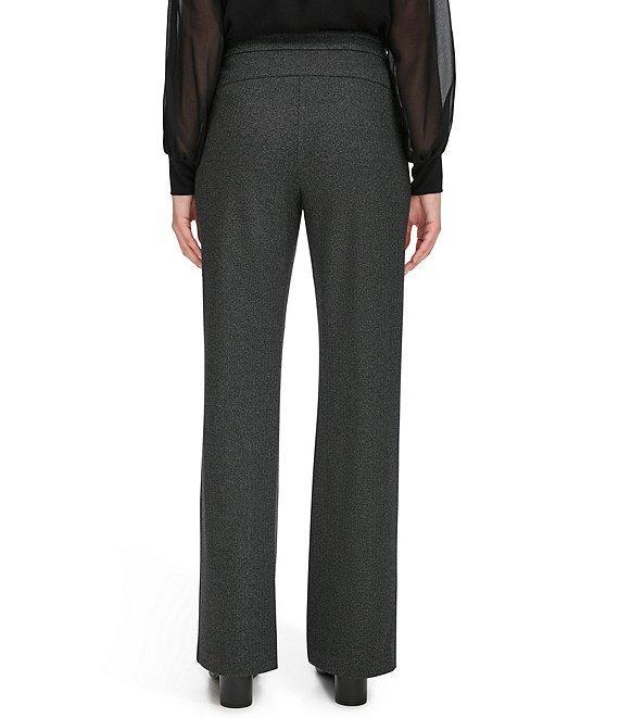 Calvin Klein Herringbone Mid Rise Wide Leg Pants Product Image