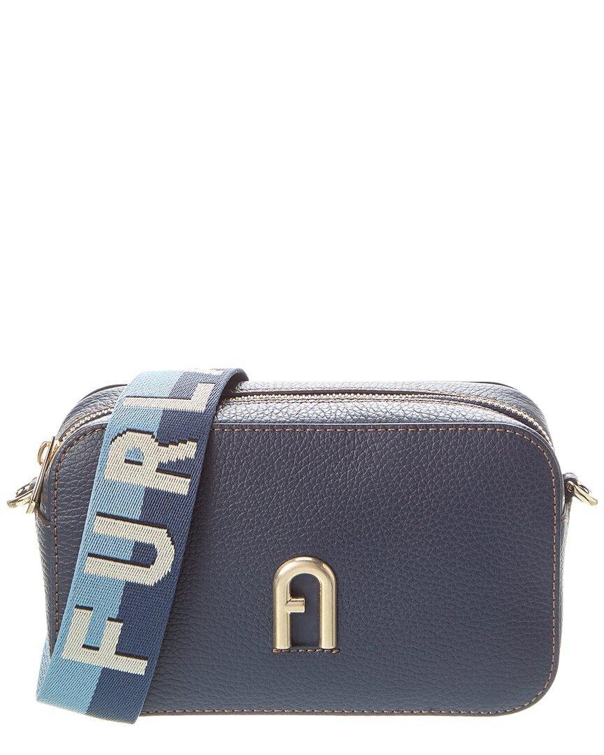 FURLA Primula Webbing Strap Mini Leather Crossbody In Blue Product Image