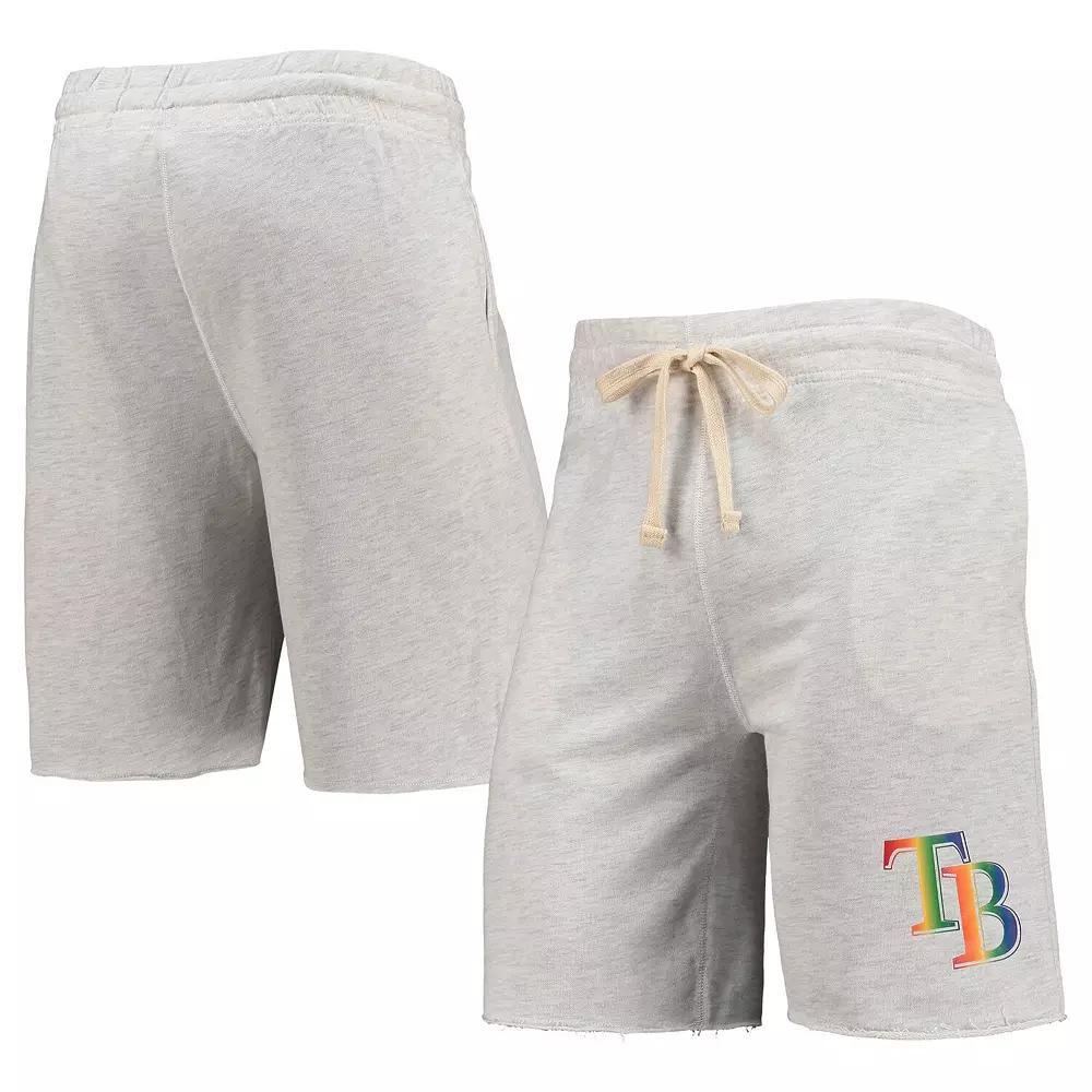 Men's Concepts Sport Oatmeal Tampa Bay Rays Mainstream Logo Terry Tri-Blend Shorts,  Product Image