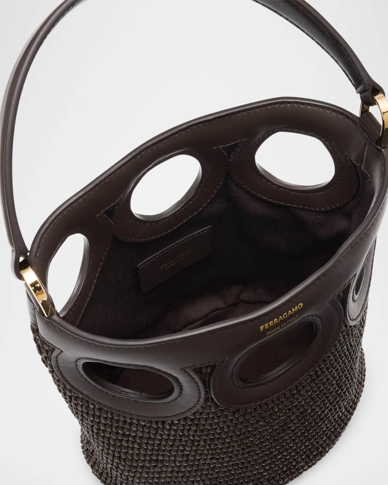 Cutout Raffia Bucket Bag Product Image