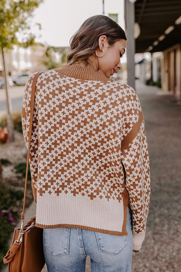 Chalet Chic Knit Sweater in Camel Product Image