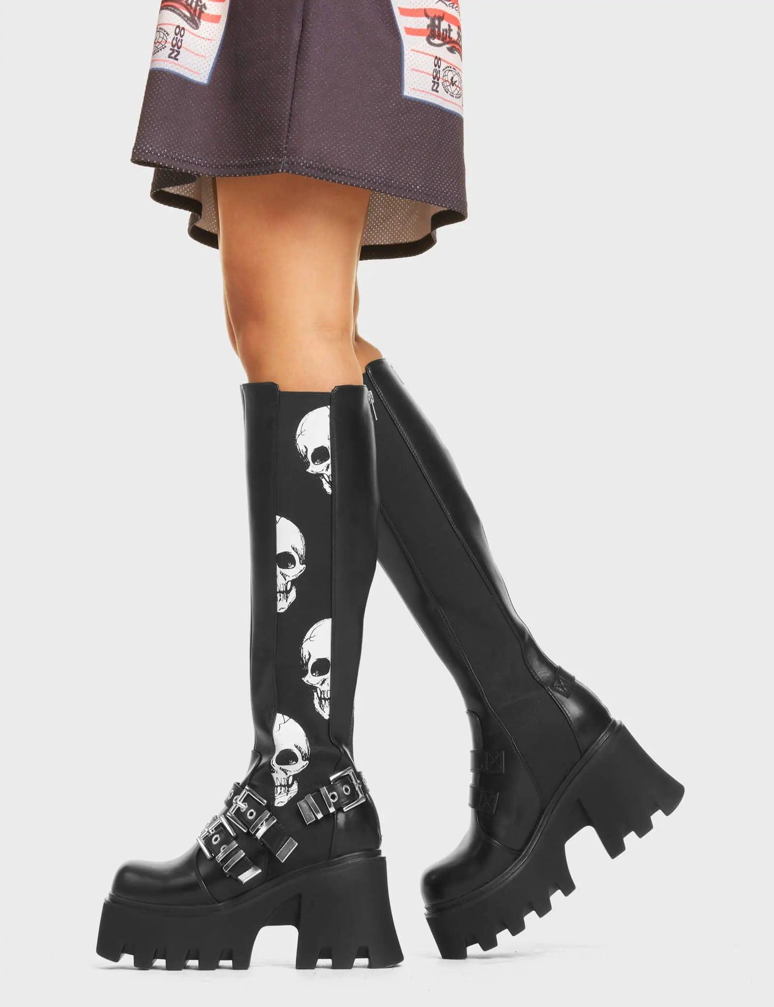 Mayhem Chunky Platform Knee High Boots Product Image