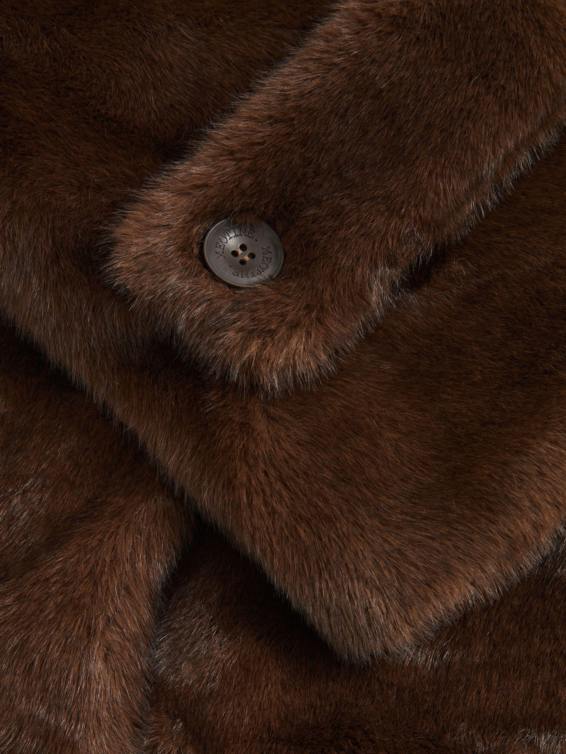 Meotine Faux-Fur Button-Through Jacket in Brown Product Image