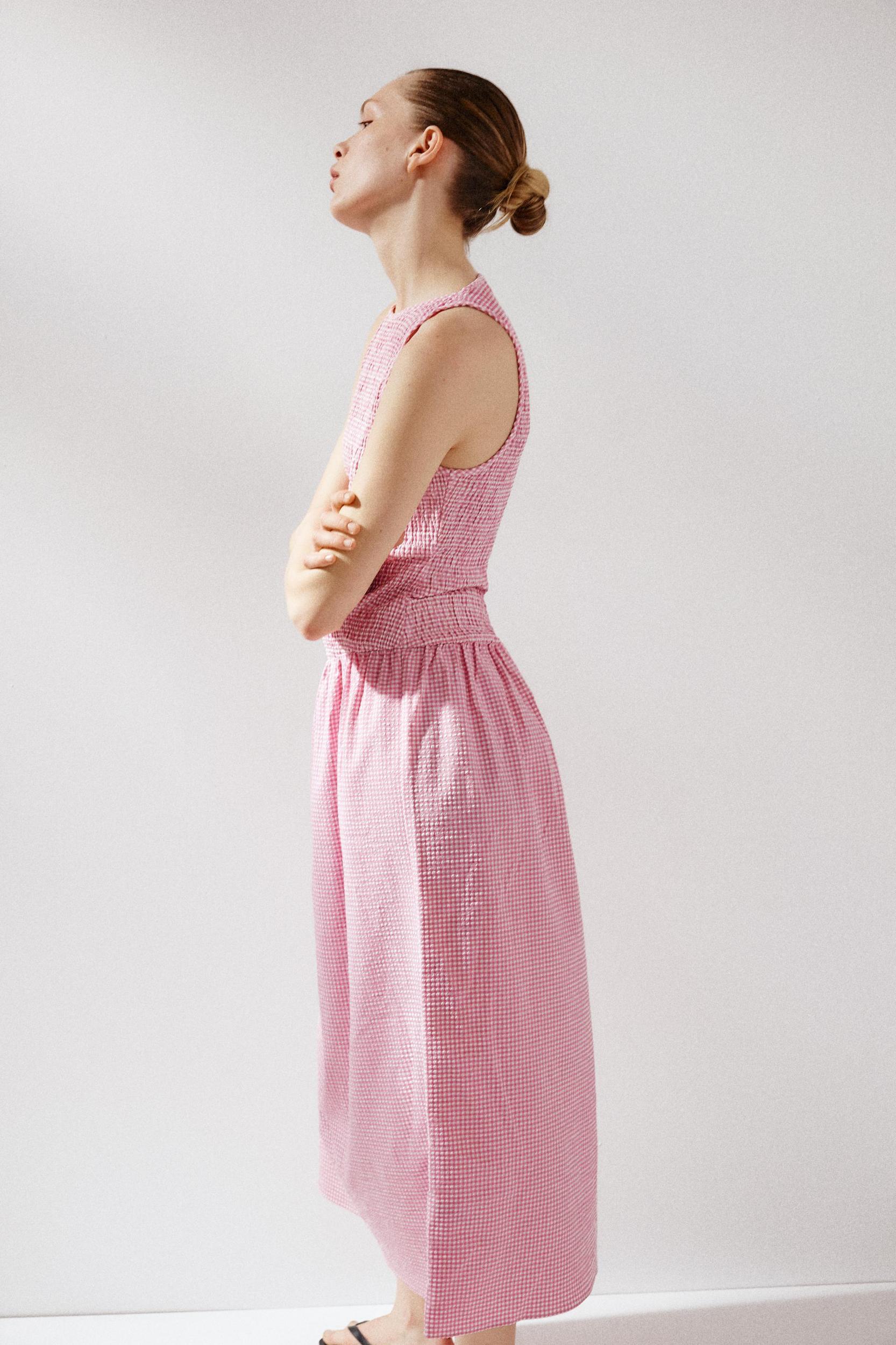 GINGHAM MIDI DRESS Product Image