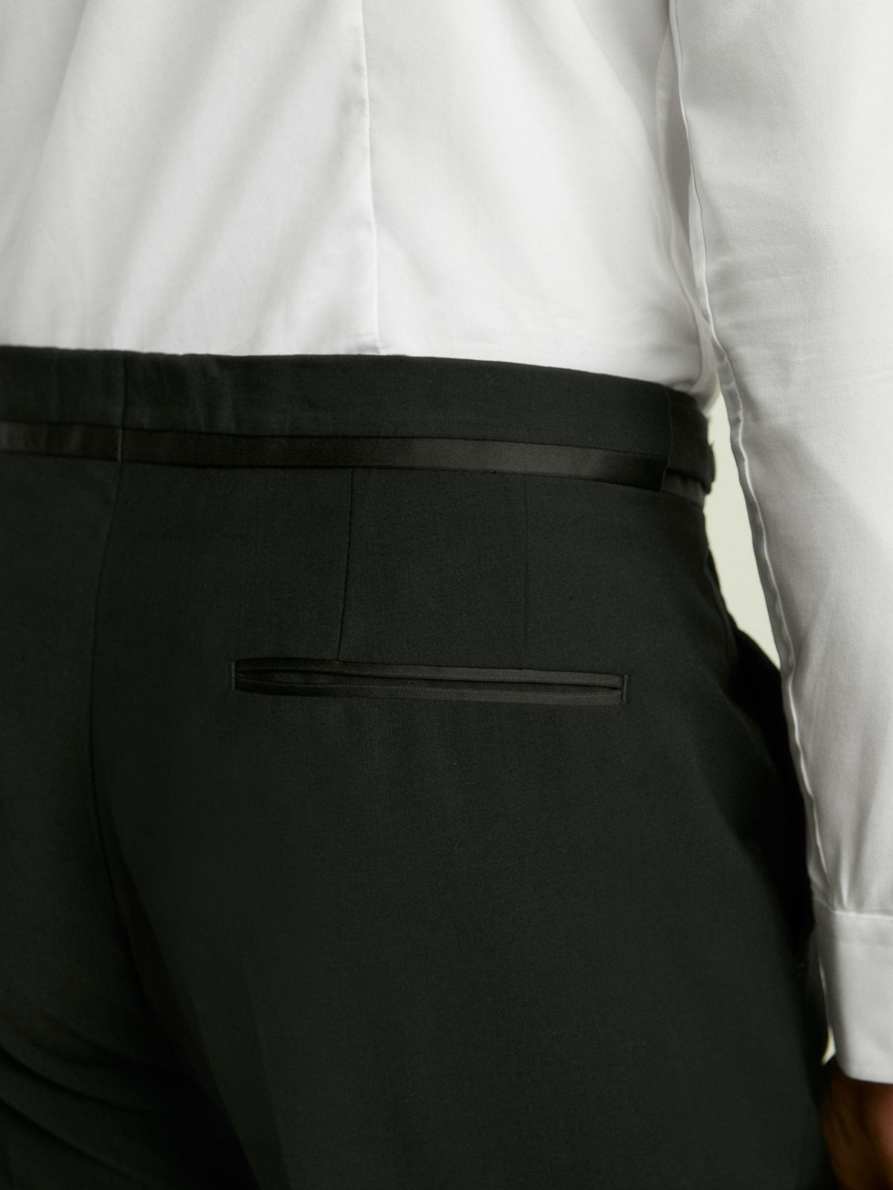 Puppytooth-Check Tailored Trousers in Soft Grey Product Image