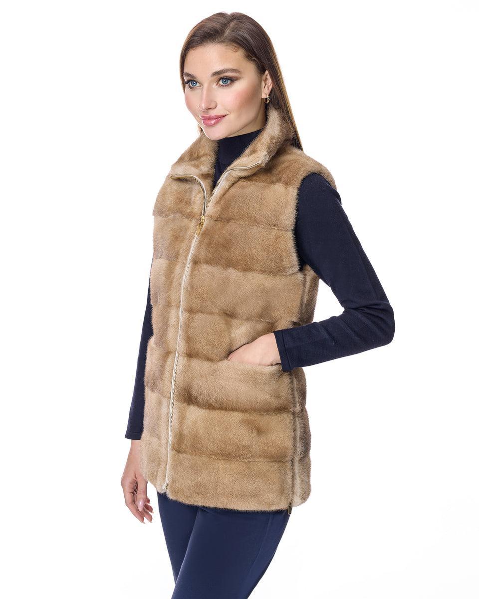 Mink Horizontal Vest With Side Vents Product Image
