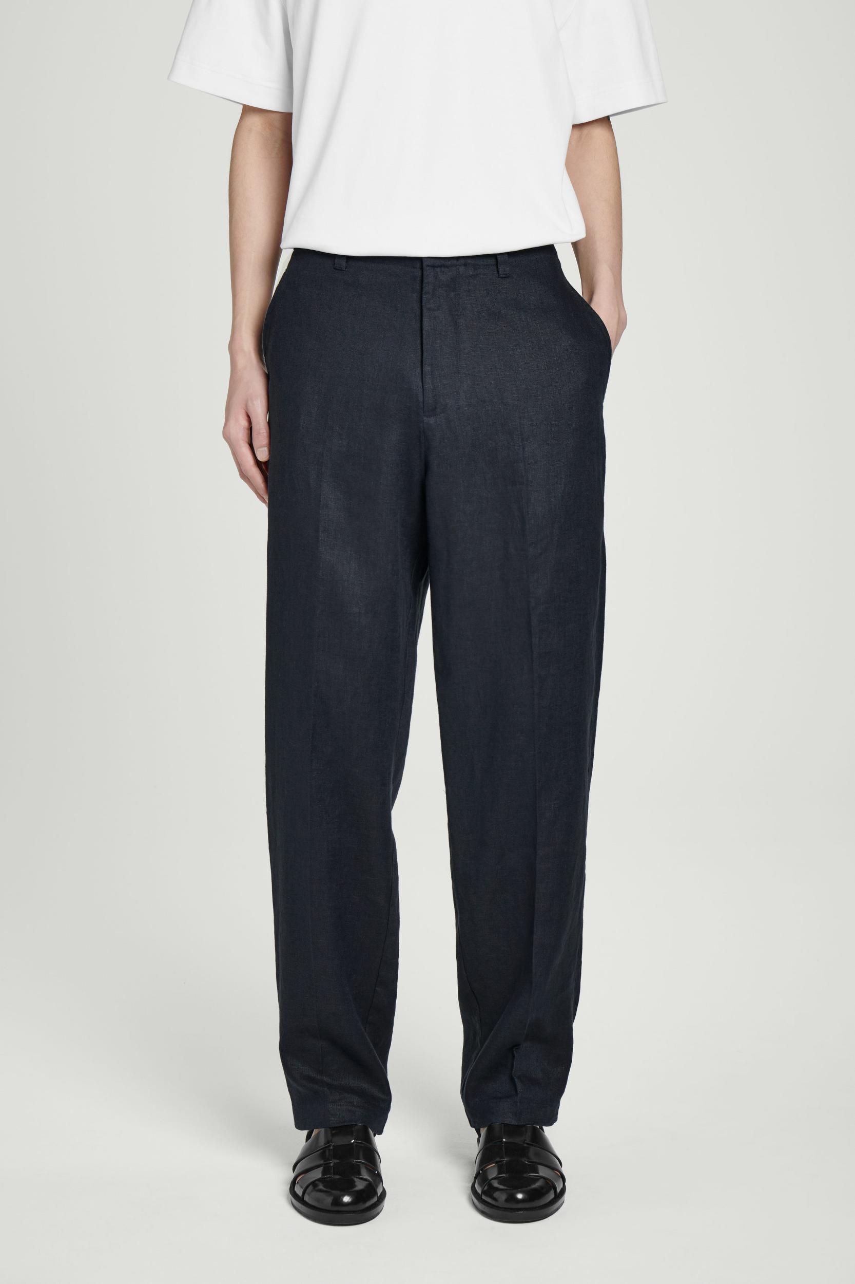 RELAXED LINEN TAPERED PANTS Product Image