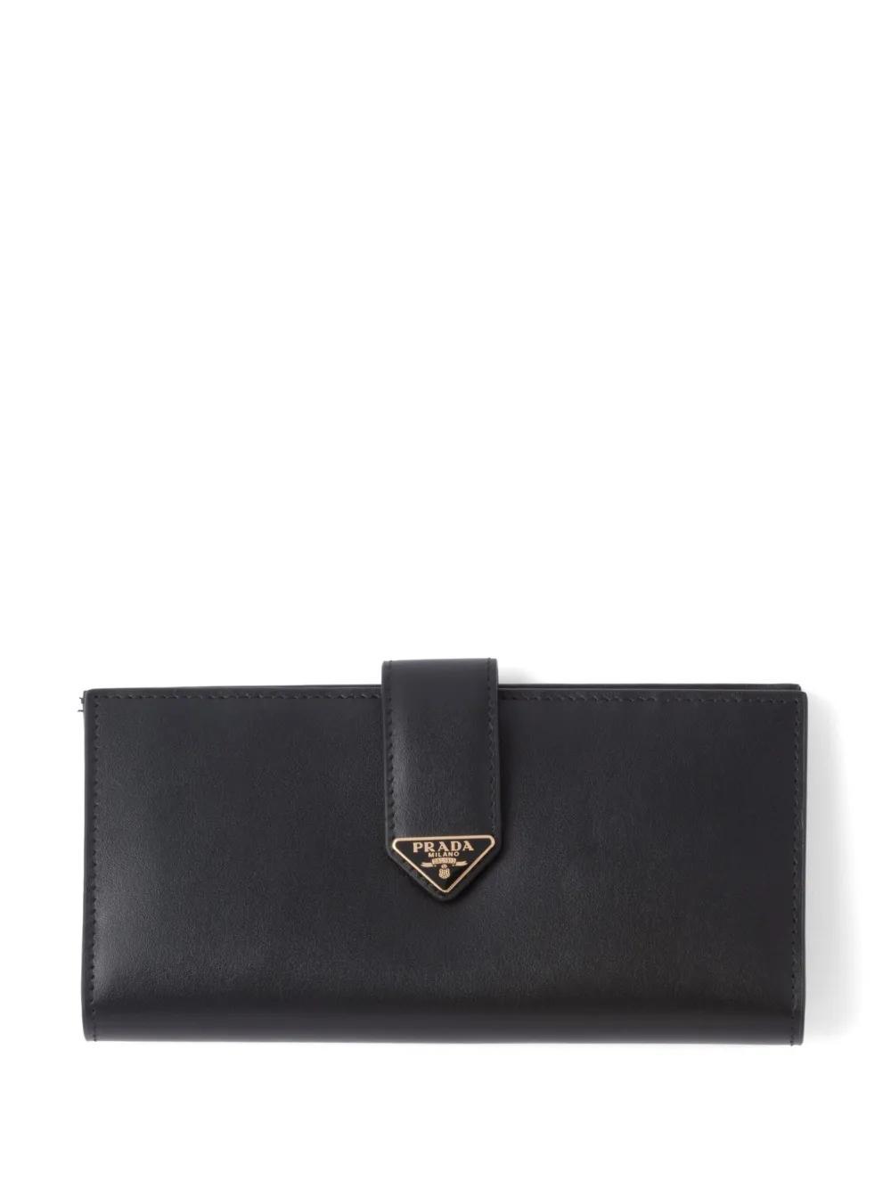 PRADA Large Leather Wallet In Black Product Image