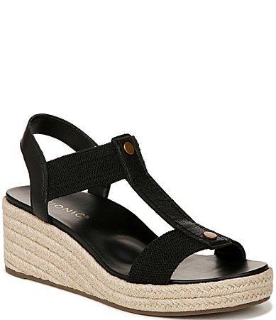 Vionic Calera Leather Wedge Espadrille Sandals Product Image