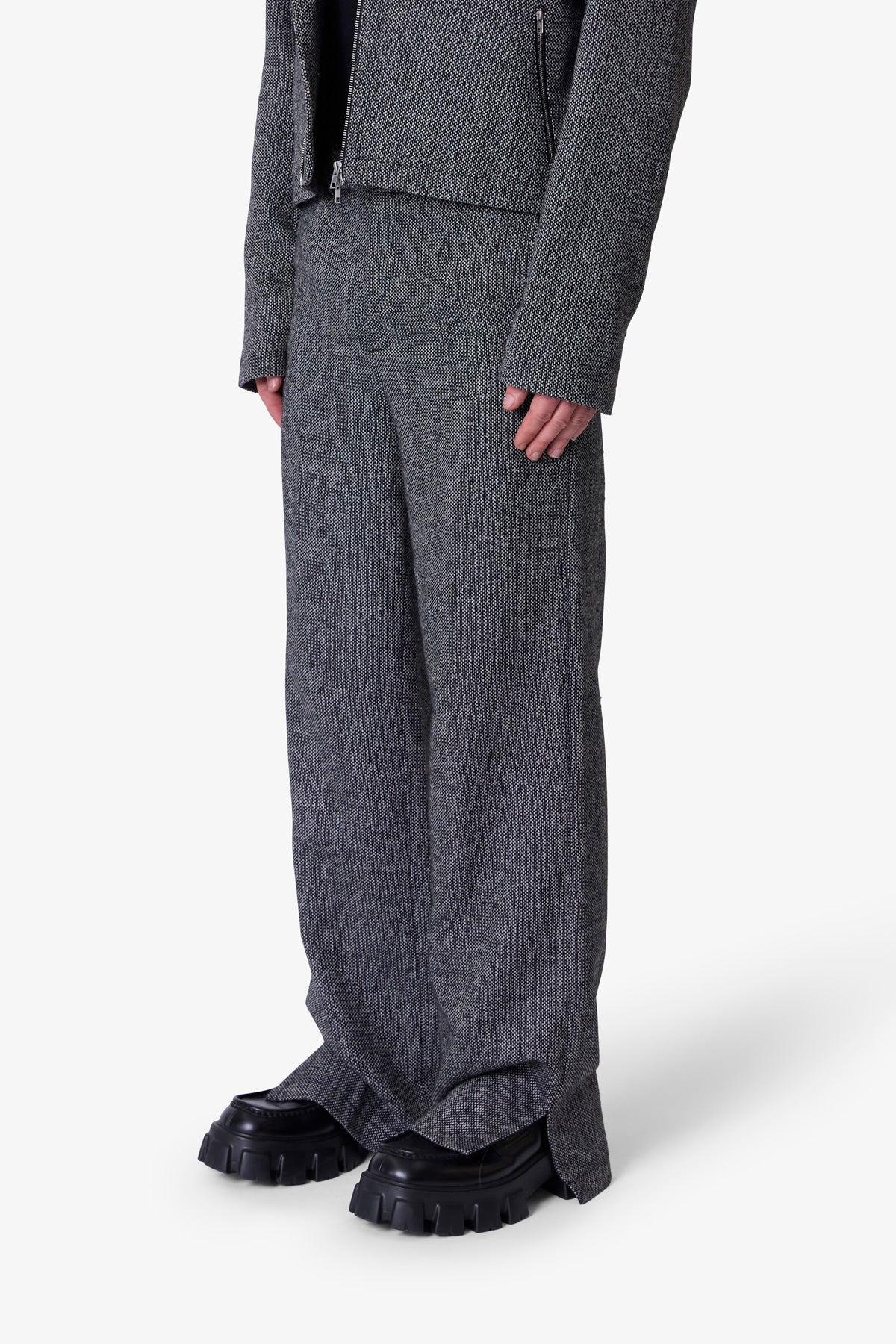 Tweed Trouser Pants - Black/Grey Product Image