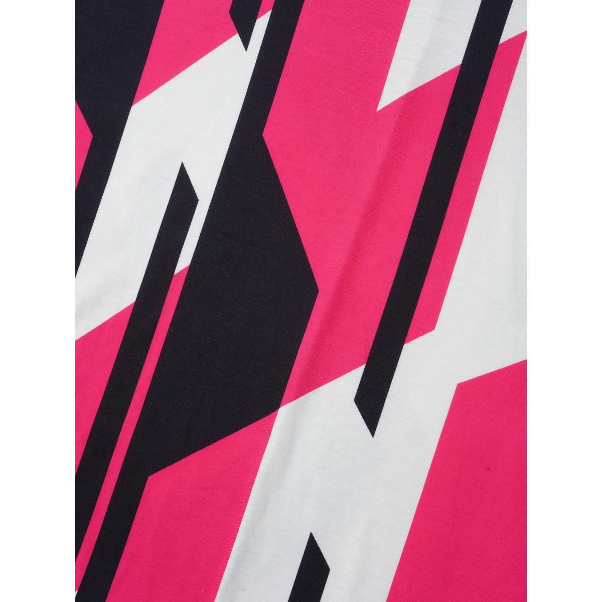 Plus Size Abstract Print V-Neck T-Shirt Multicolor Women Casual Contrast V-neck Everyday T-shirts BloomChic 14-16/1X Product Image