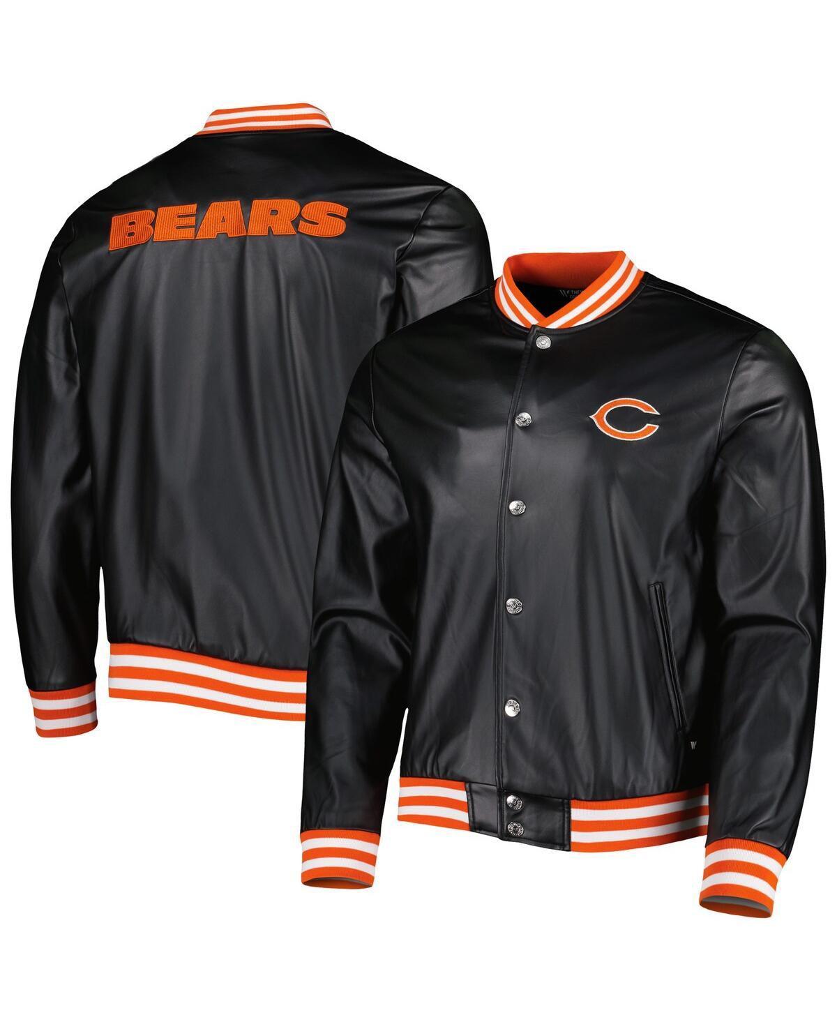 Mens The Wild Collective Chicago Bears Metallic Bomber Full-Snap Jacket Product Image