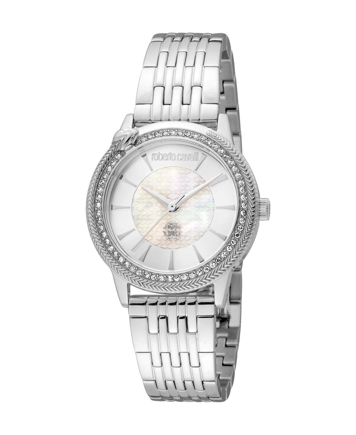 Roberto Cavalli Womens Quartz Silver-tone Stainless Steel Watch 32mm Product Image