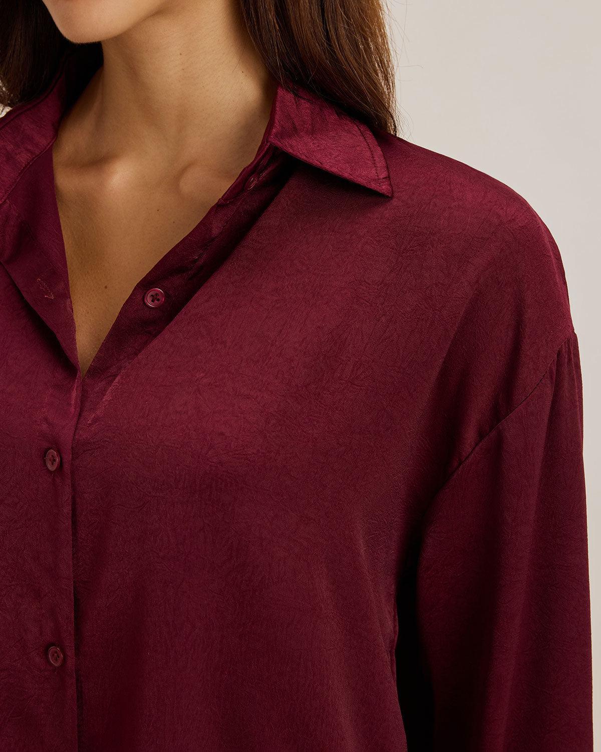 Red Button Loose Shirt Product Image