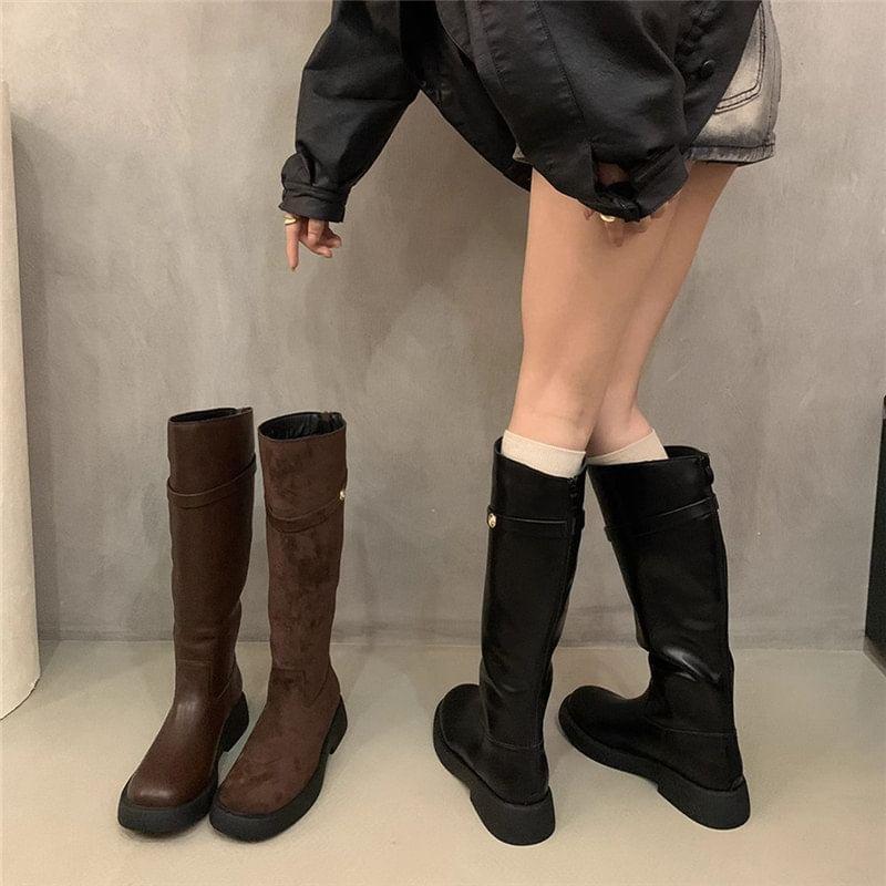 Faux Leather Tall Boots Product Image