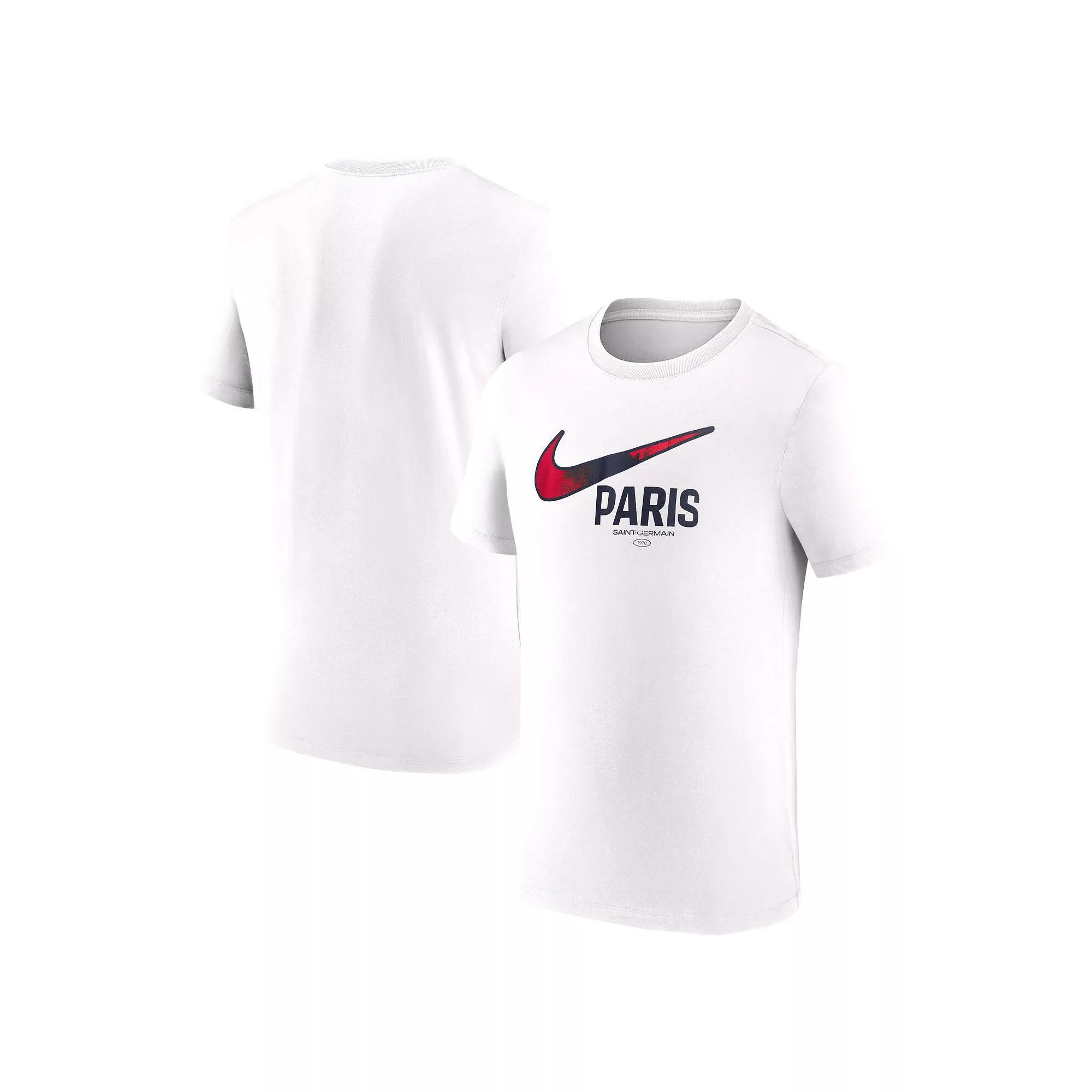 Men's Nike White Paris Saint-Germain Swoosh T-Shirt, Size: Large, Psg White Product Image