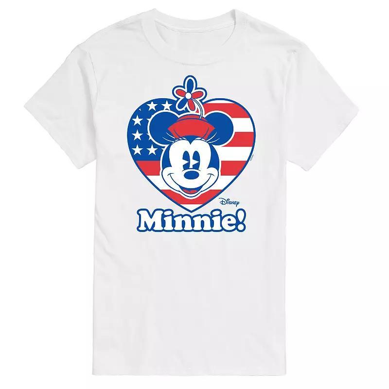 Disney's Minnie Mouse Men's Flag Heart Graphic Tee, Size: Large, Yellow Product Image