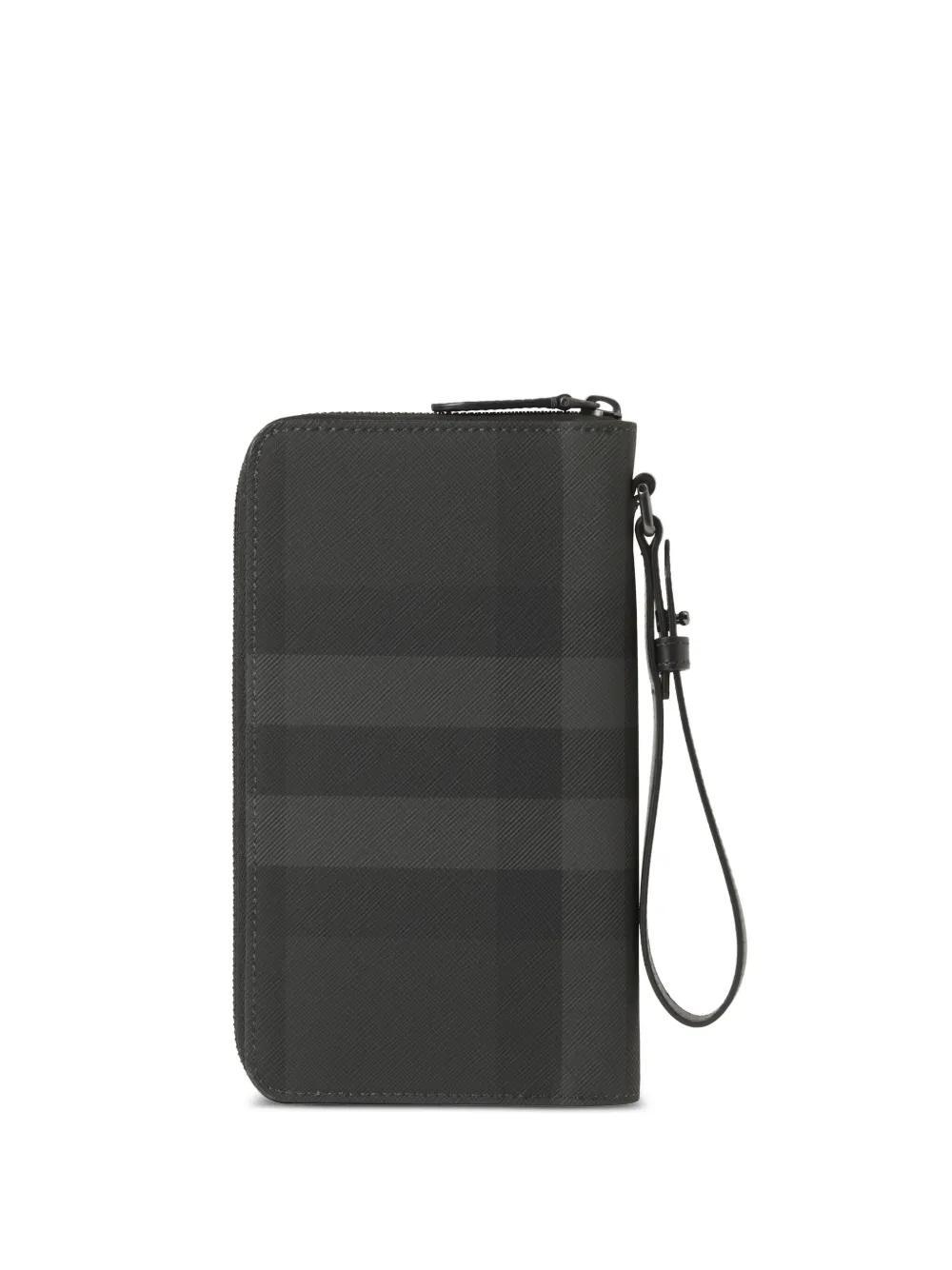 BURBERRY Check Travel Wallet In Charcoal Product Image