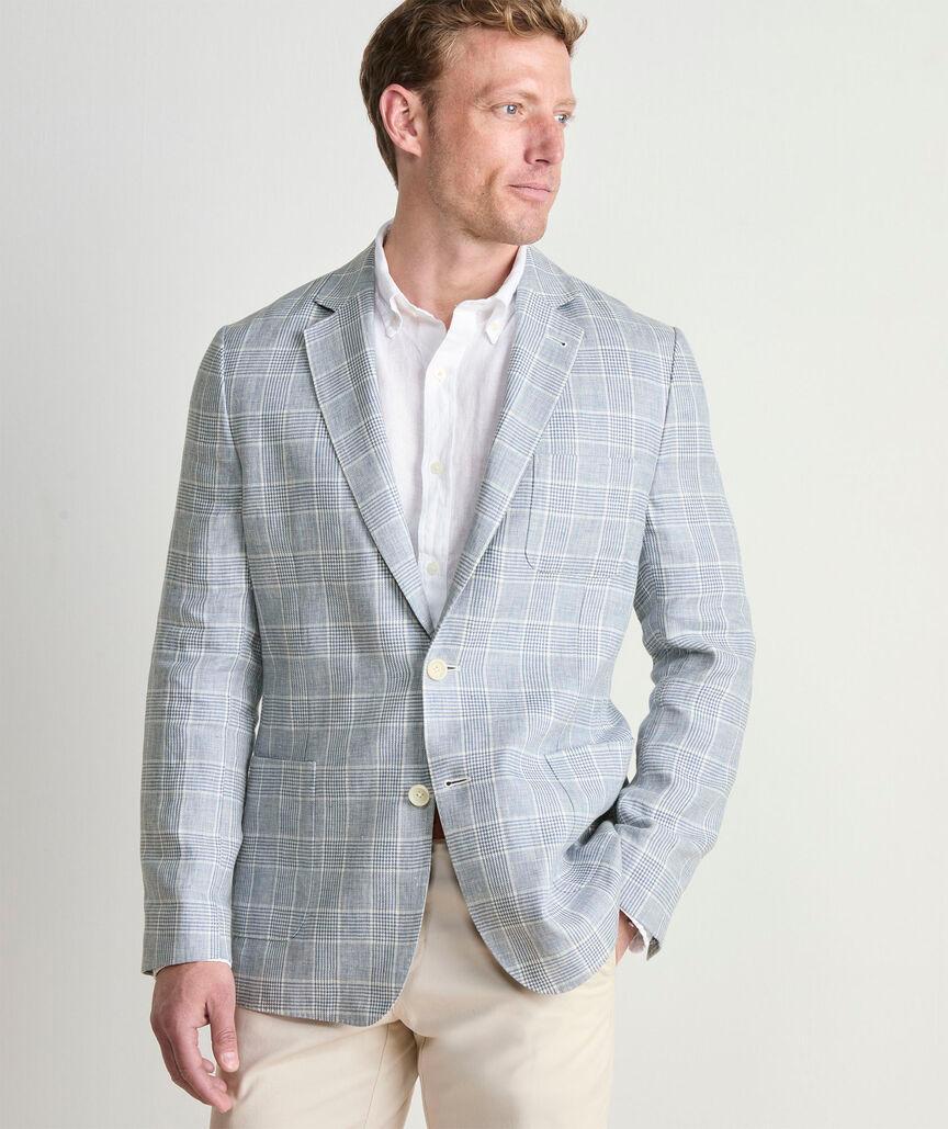 Helmsman Plaid Linen Blazer Product Image