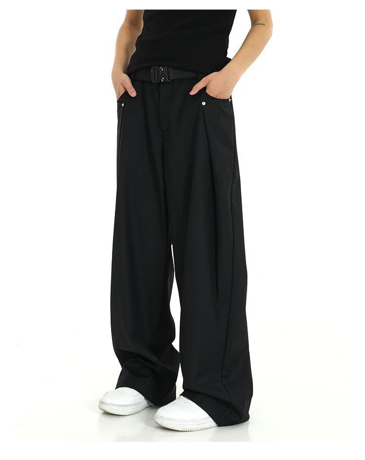 RT No. 9805 FOLDED WIDE STRAIGHT PANTS Product Image
