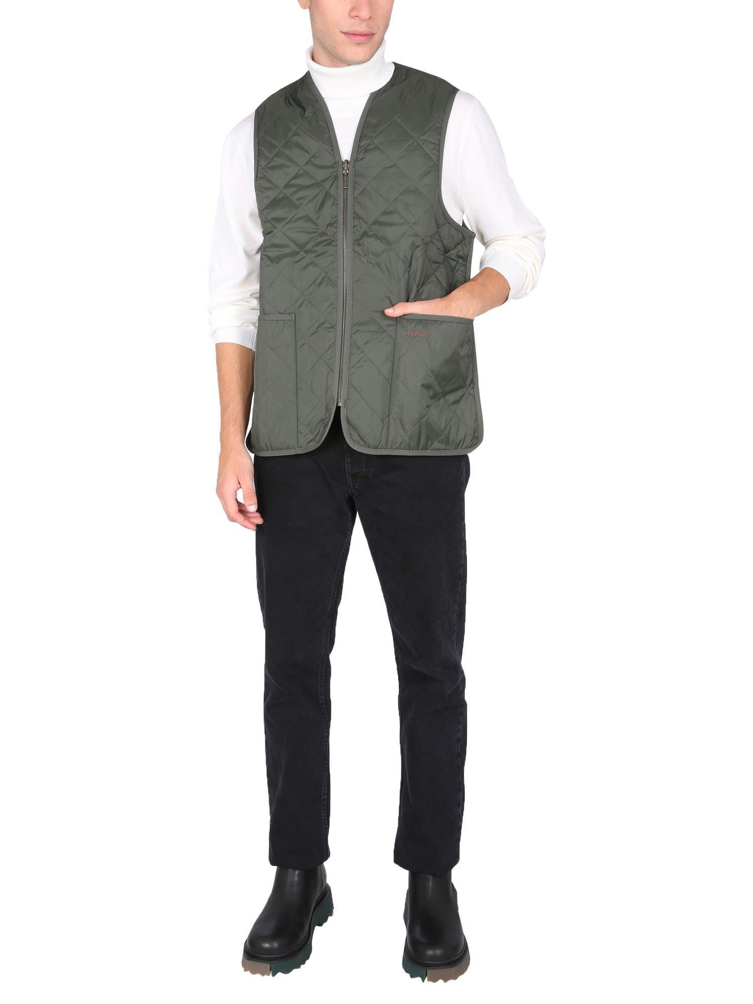 BARBOUR Quilted Waistco Vest In Green Polyamide Product Image