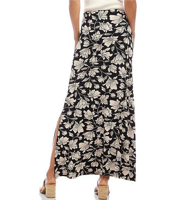 Karen Kane Floral High Rise Maxi Flare Pull-On Skirt Product Image