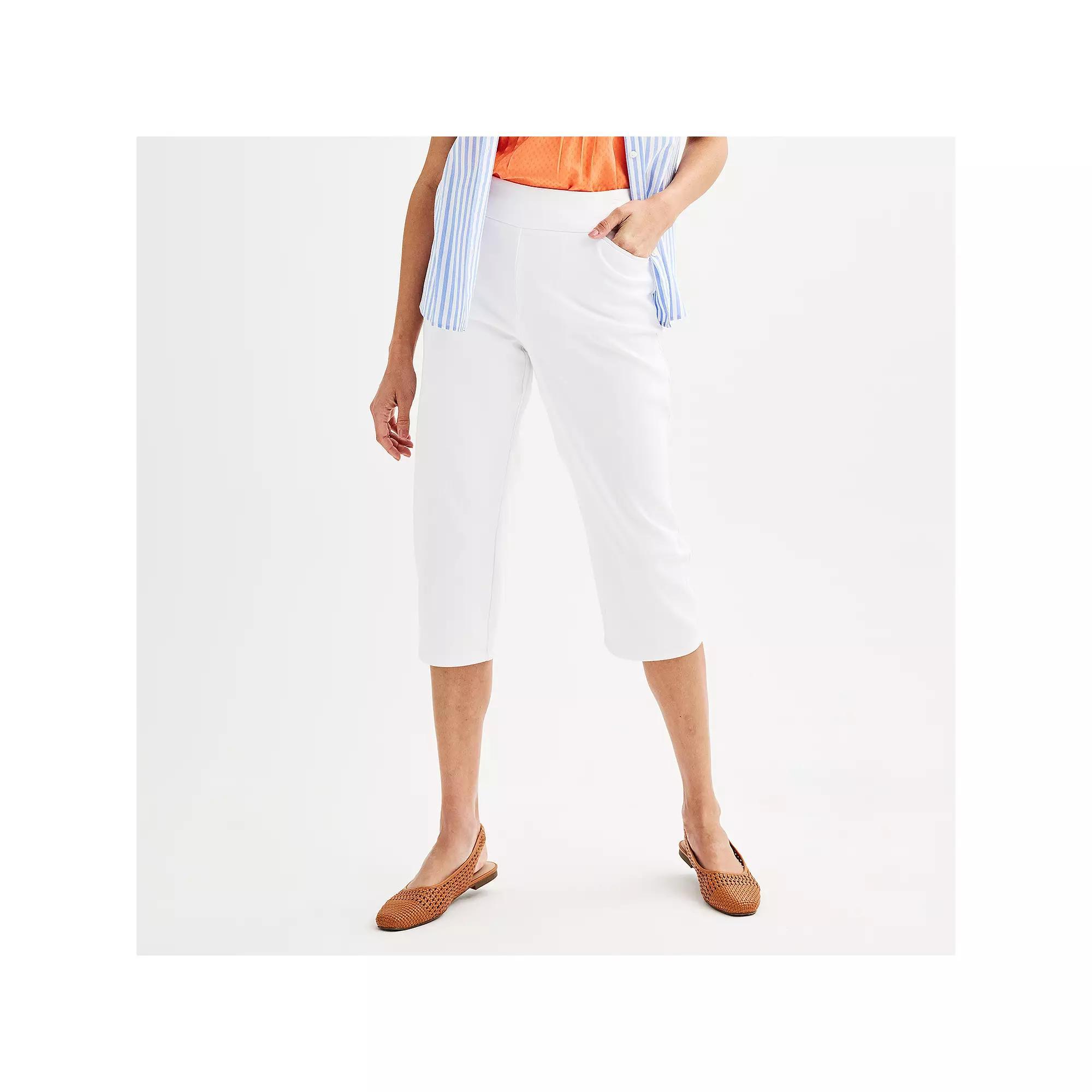 Women's Croft & Barrow® Effortless Stretch Capri Pants, Size: 18, White Product Image