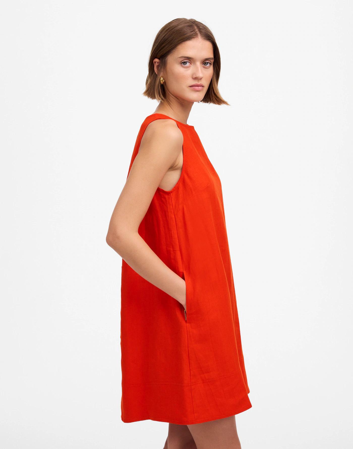 Mini Shift Dress in Linen Product Image