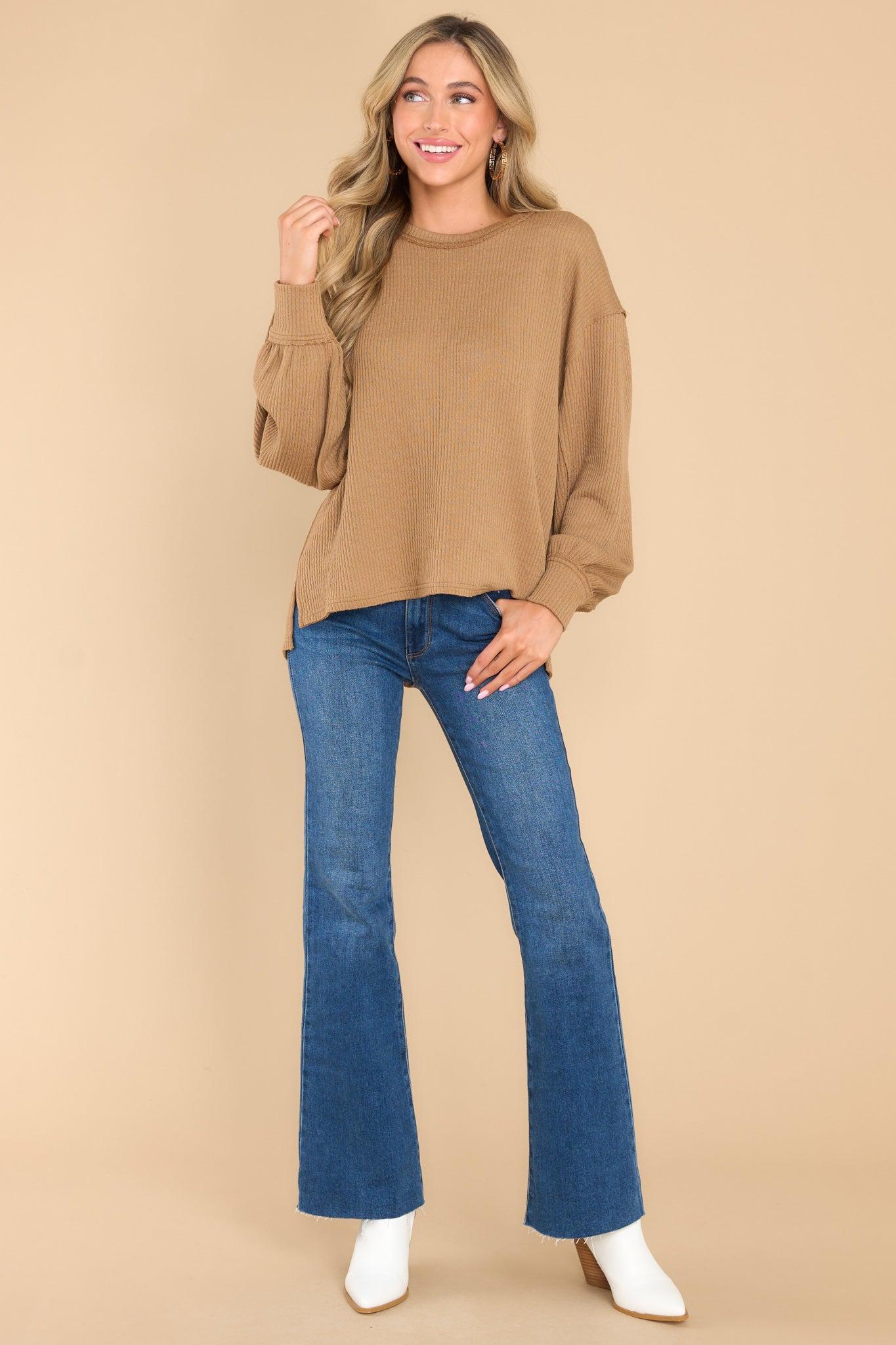 I've Been Waiting Camel Sweater Beige Product Image