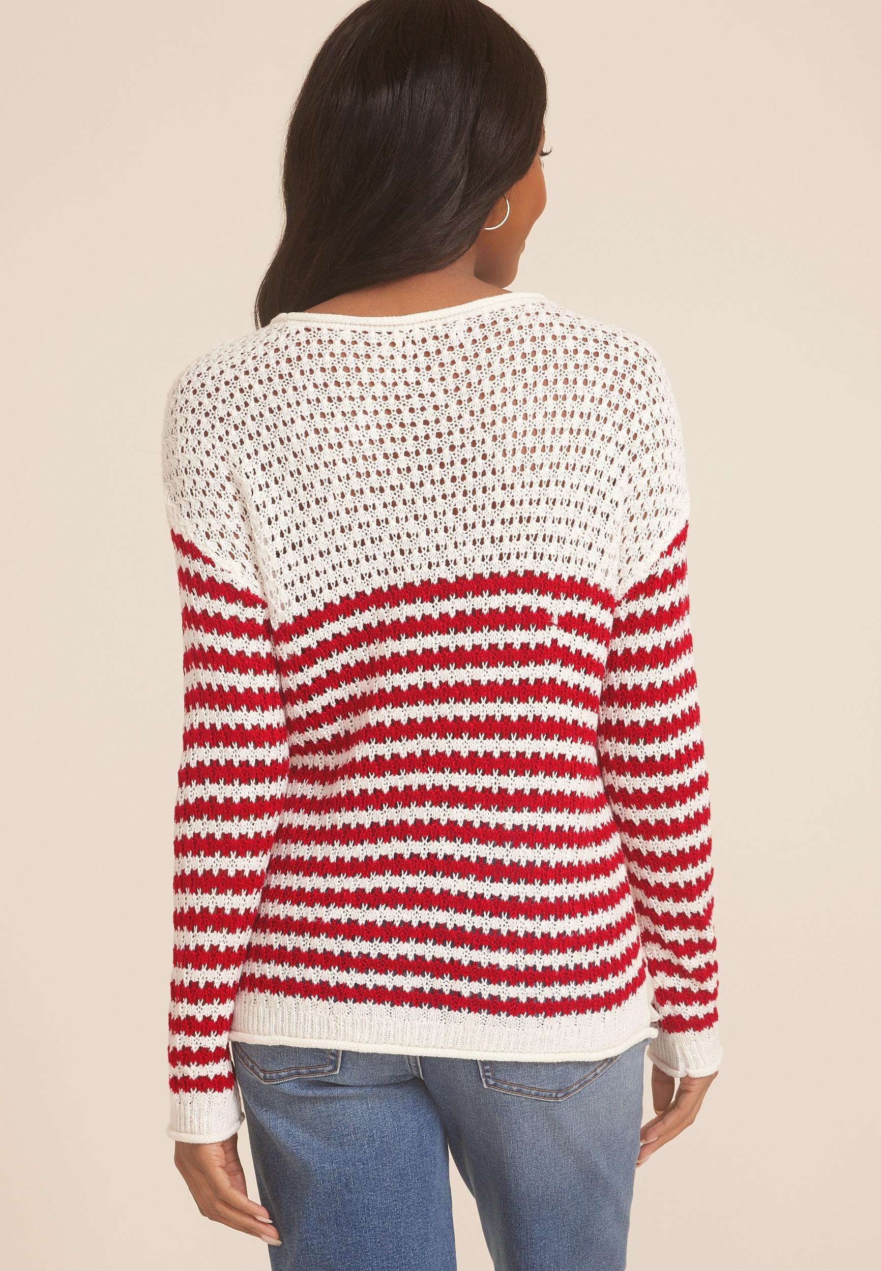 Canadian Maple Leaf Open Stitch Sweater Product Image