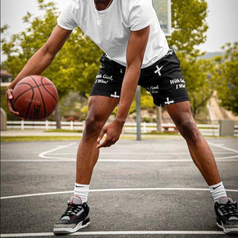 Sopula With God I Win Graphic Mesh Shorts Product Image