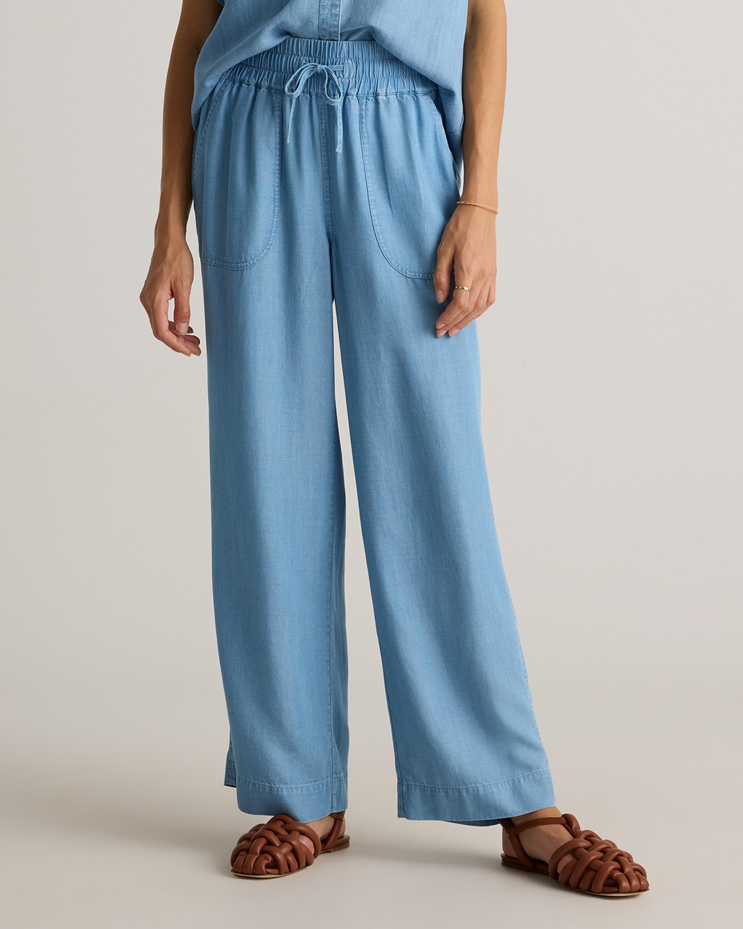 Pull-On Tencel Chambray Pants Product Image