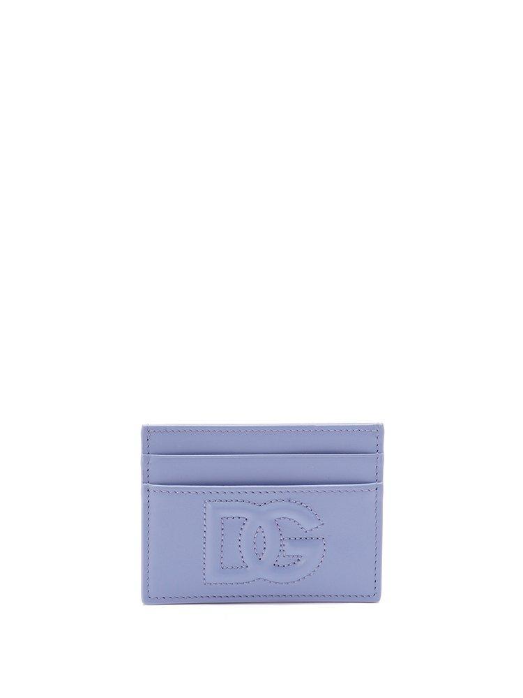 DOLCE & GABBANA Dg Logo Leather Card Holder In Blue Product Image