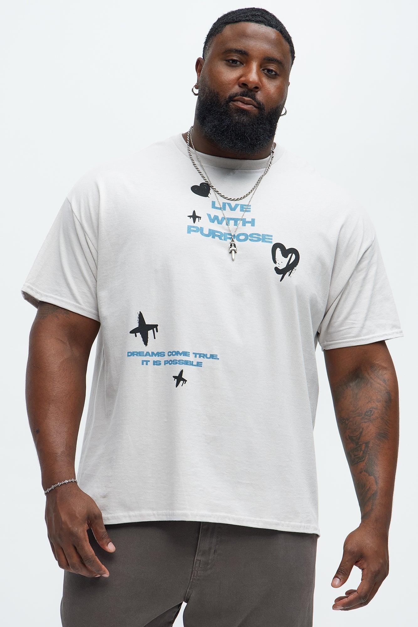 Live With Purpose Short Sleeve Tee - Light Grey Product Image
