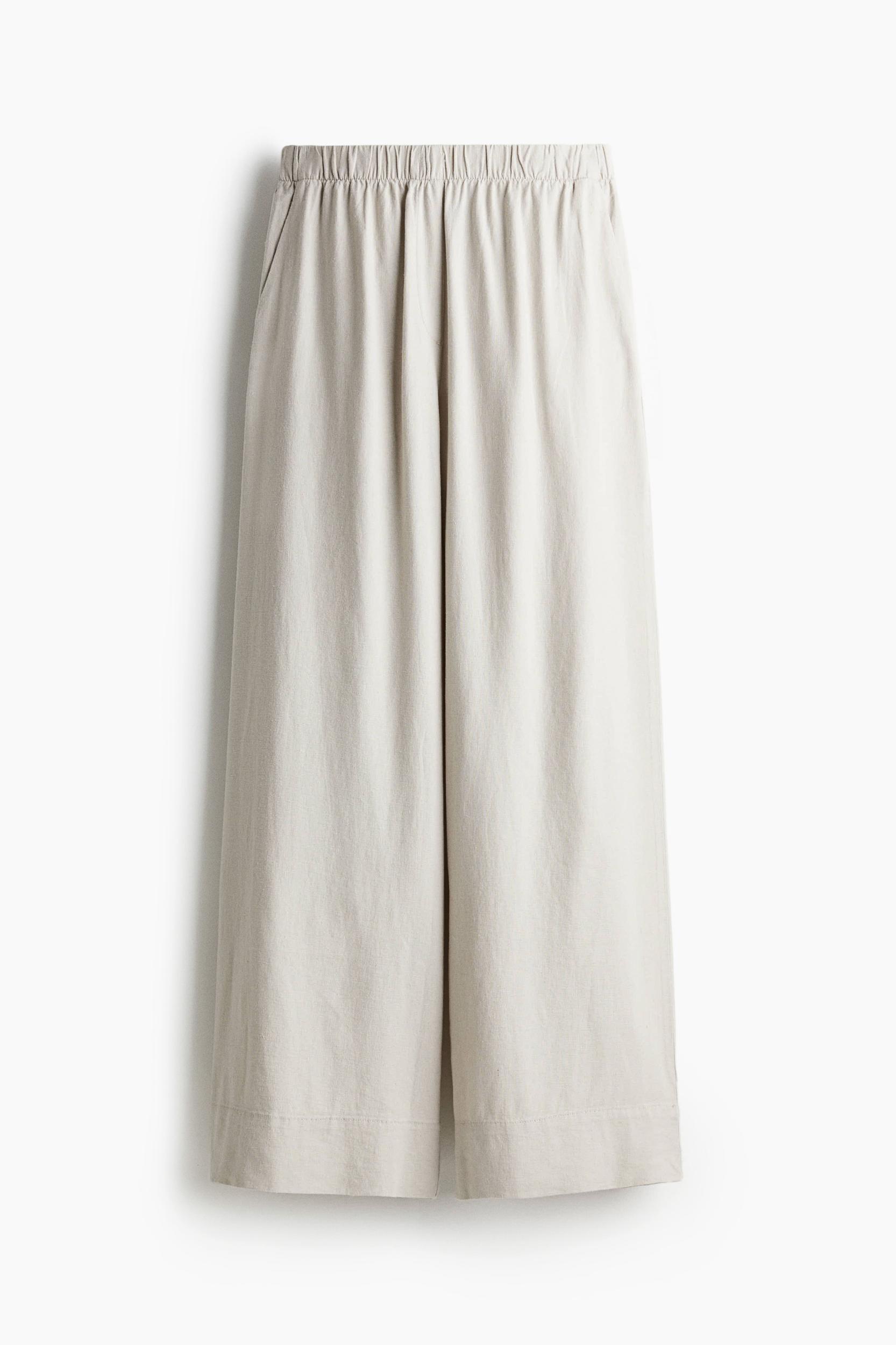 Wide-Leg Linen-Blend Pants Product Image