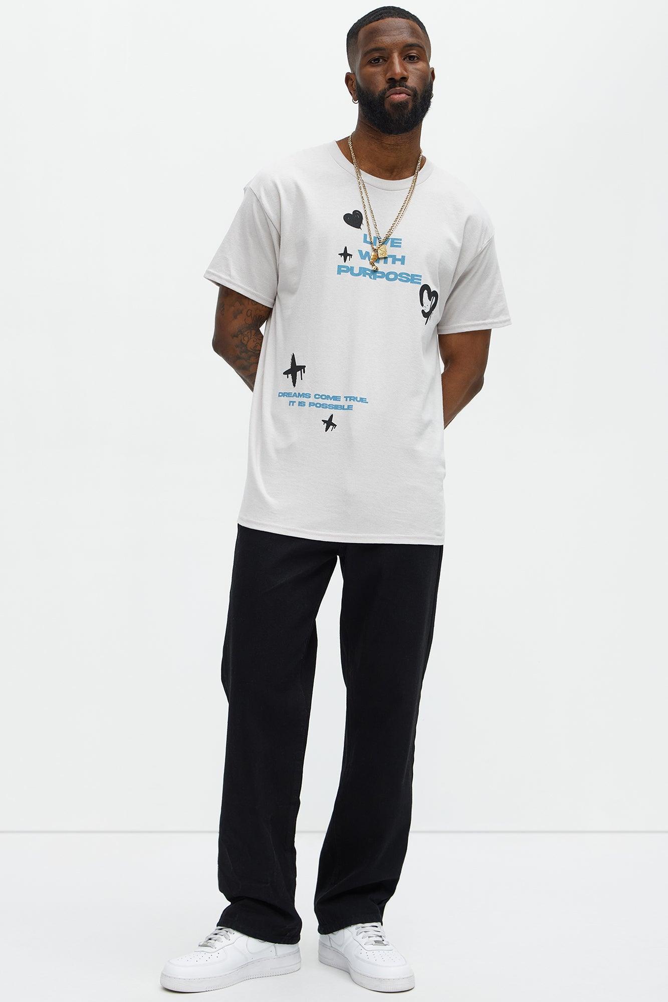 Live With Purpose Short Sleeve Tee - Light Grey Product Image