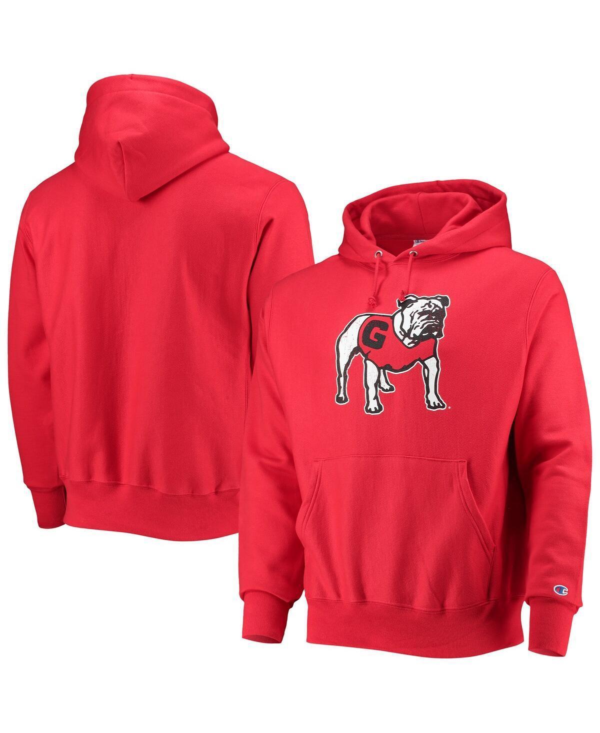 Men's Champion Red Georgia Bulldogs Vault Logo Reverse Weave Pullover Hoodie, Size: Large Product Image