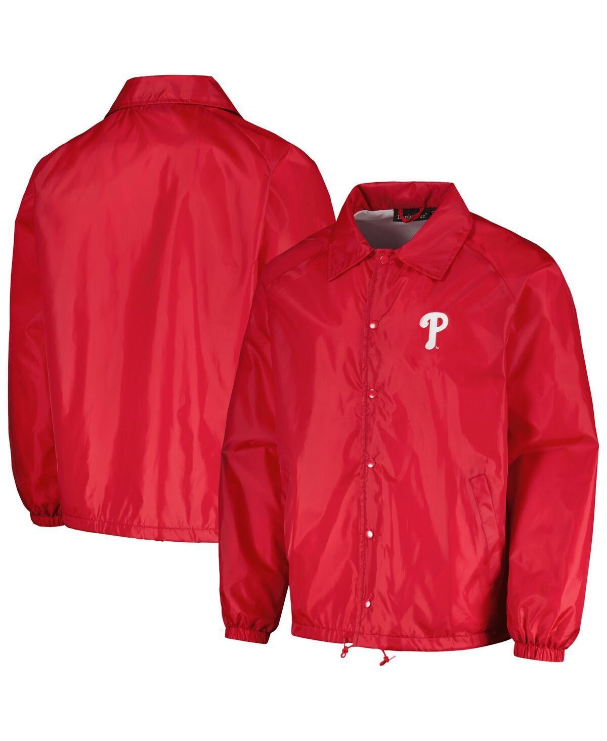 Men's Dunbrooke  Red Cincinnati Reds Coach's Raglan Full-Snap Windbreaker Jacket, Size: Large, Red Red Product Image