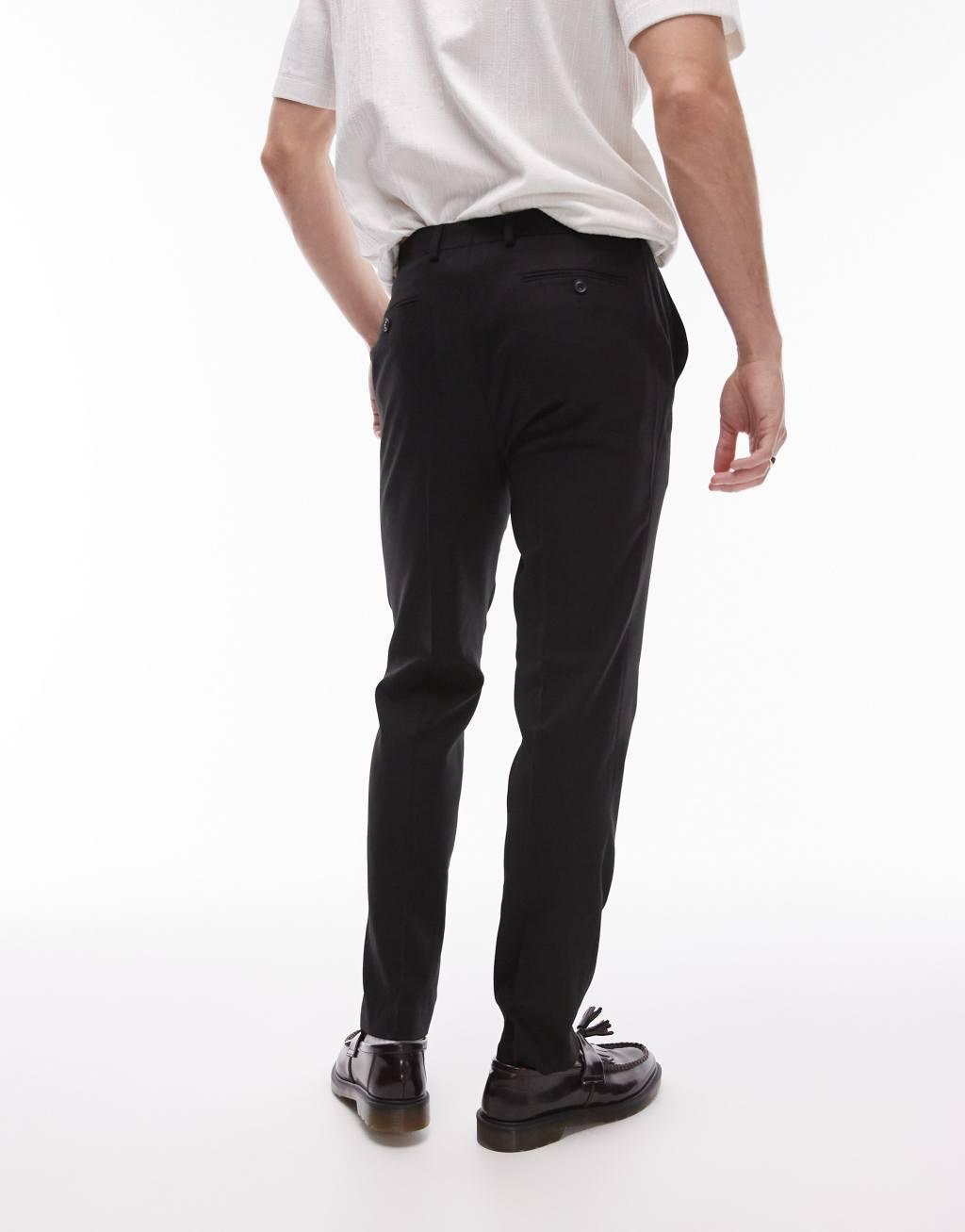 Topman stretch slim textured suit pants Product Image