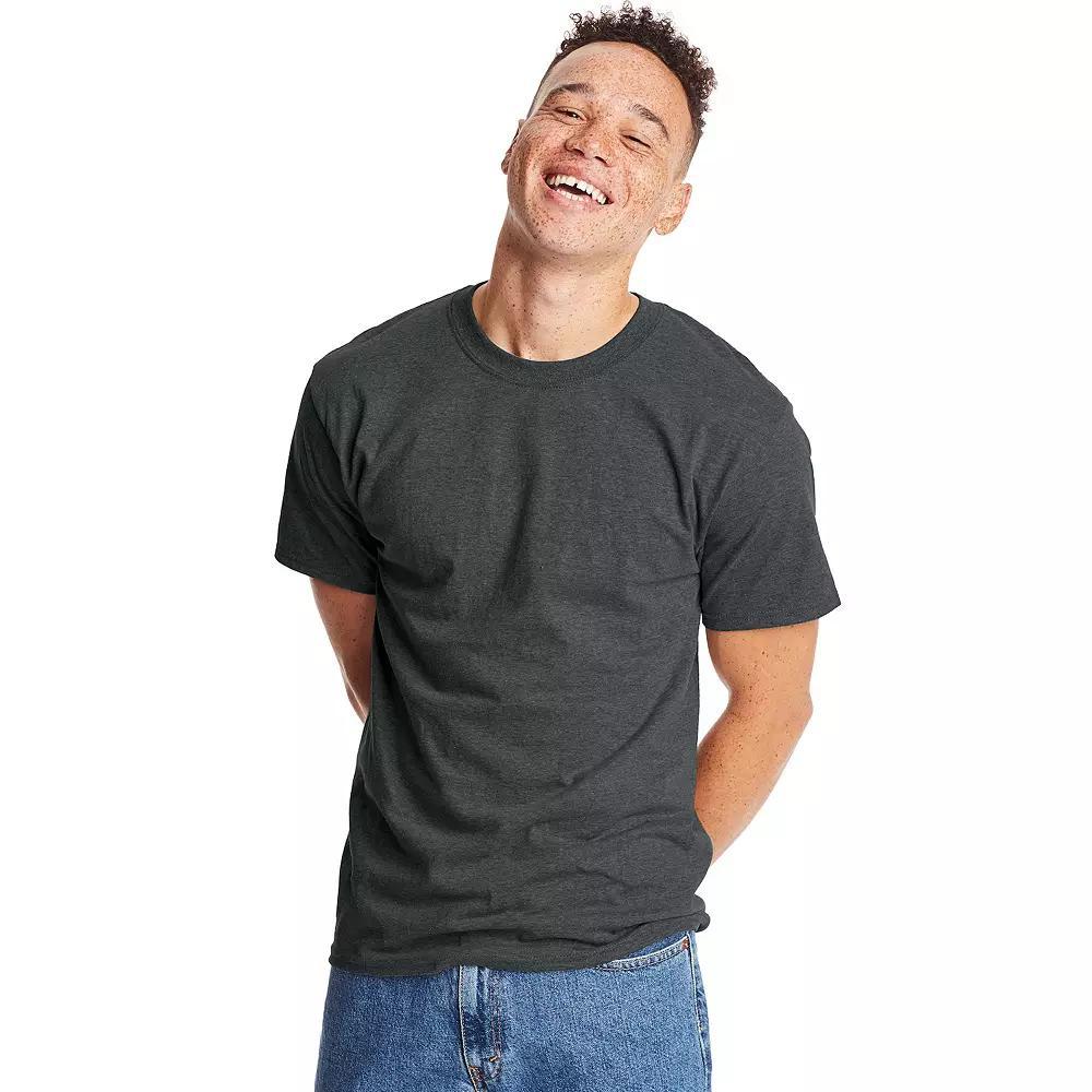 Men's Hanes® Beefy-T 2-Pack T-Shirt, Size: Large, Grey Heather Product Image