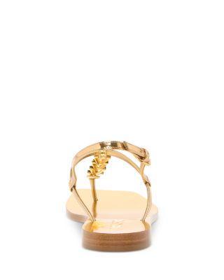 Women's Leather T Strap Sandals Product Image