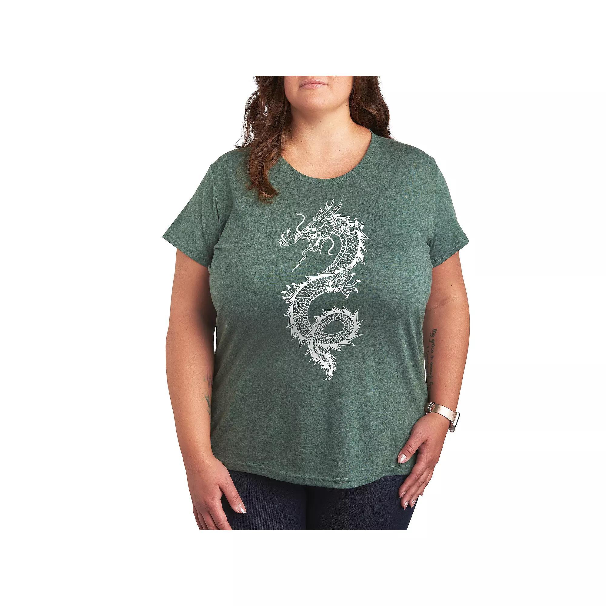 Plus Chinese Dragon Graphic Tee, Women's,  Product Image