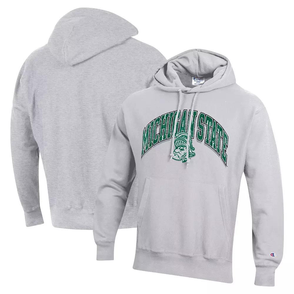 Men's Champion Gray Michigan State Spartans Vault Late Night Reverse Weave Pullover Hoodie, Size: 2XL, Grey Product Image
