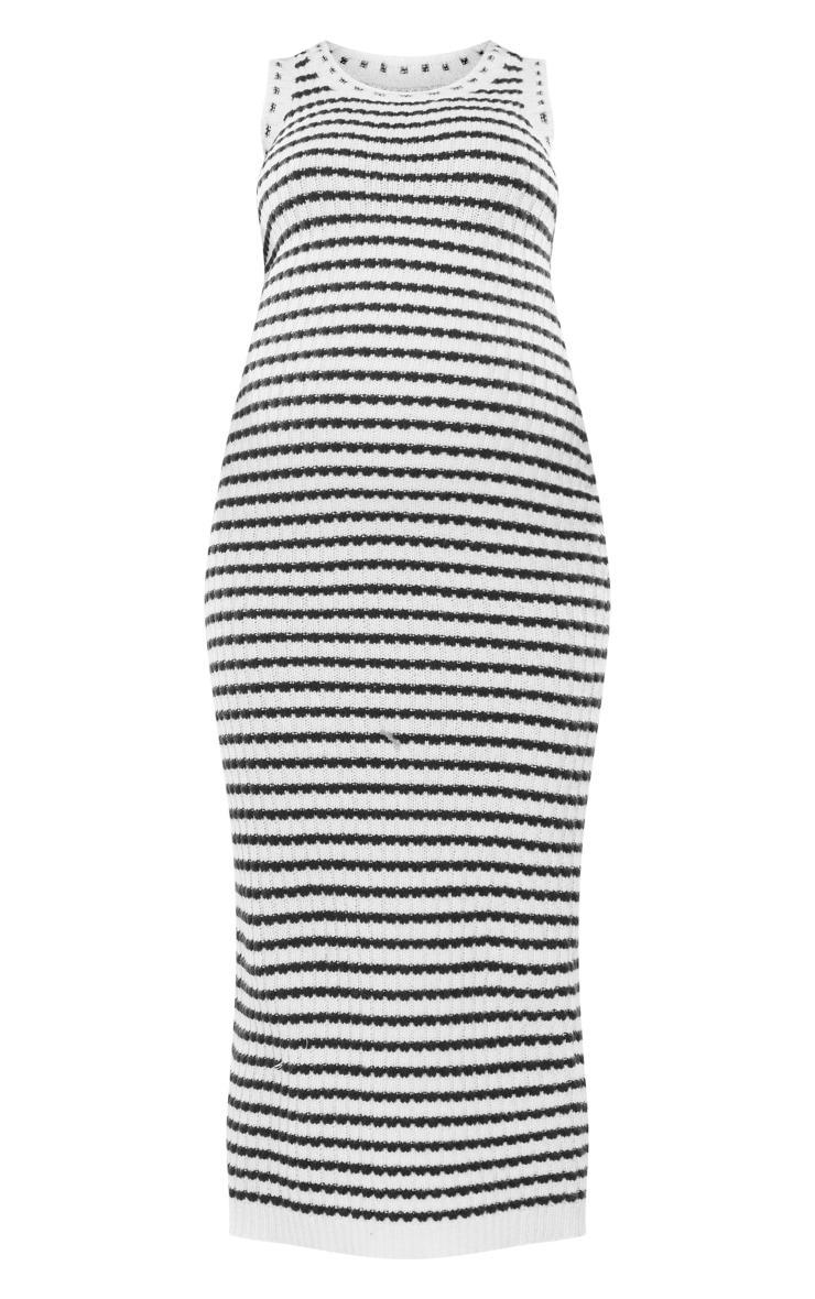 Maternity Monochrome Stripe Knitted Maxi Dress Product Image