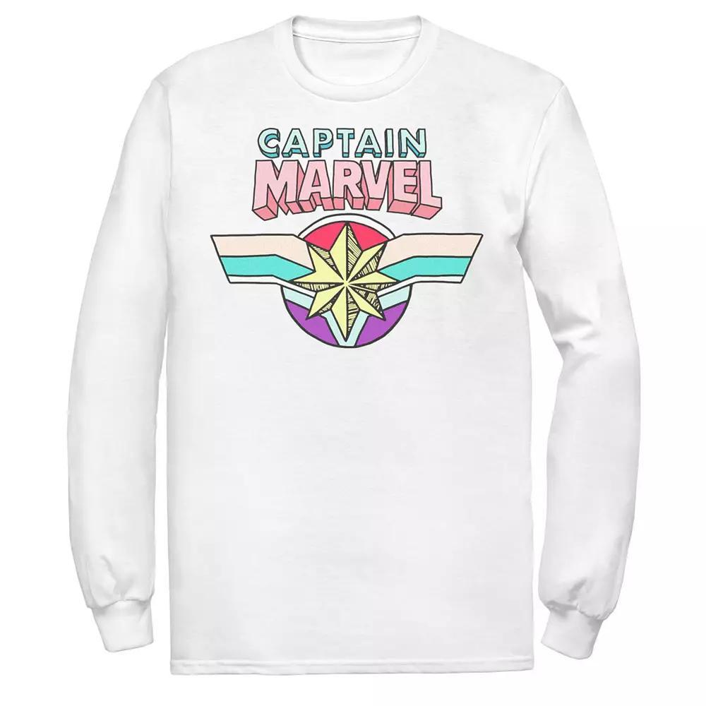 Men's Marvel Captain Marvel Cartoon Style Logo Tee,  Product Image