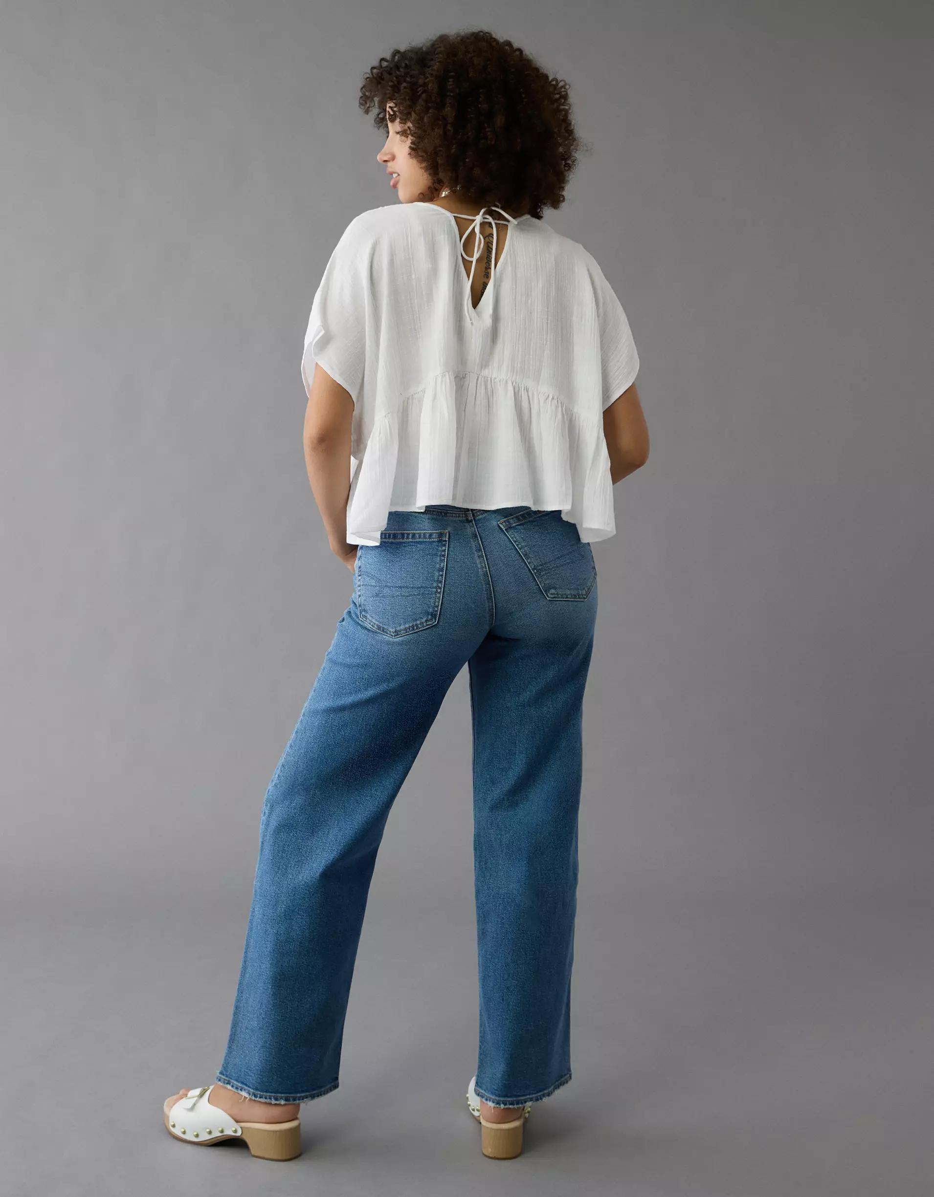 AE V-Neck Sequin Embroidered Blouse Product Image